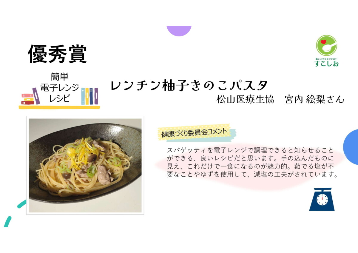 簡単電子レンジレシピ　優秀賞